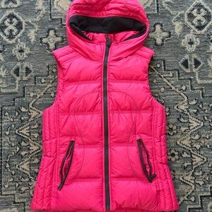 lululemon athletica peace of mind down vest in hot pink